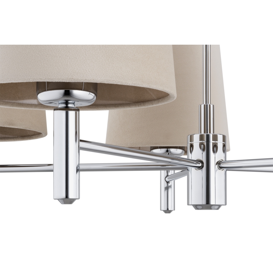 BRILAGI - Suspension sur tige MONTE 5xE27/60W/230V beige/chrome brillant