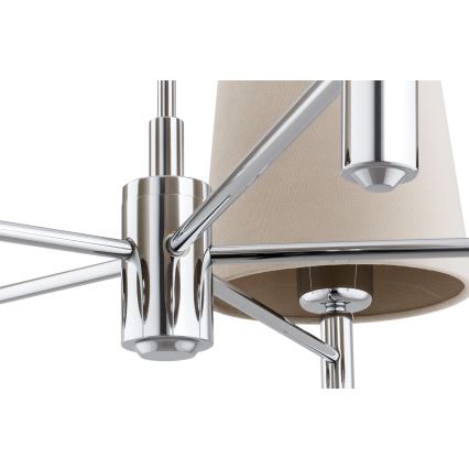 BRILAGI - Suspension sur tige MONTE 5xE27/60W/230V beige/chrome brillant