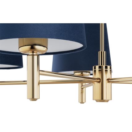Brilagi - Suspension sur tige MONTE 5xE27/60W/230V bleu/doré