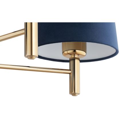 Brilagi - Suspension sur tige MONTE 5xE27/60W/230V bleu/doré