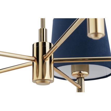 Brilagi - Suspension sur tige MONTE 5xE27/60W/230V bleu/doré