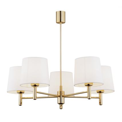 Brilagi - Suspension sur tige MONTE 5xE27/60W/230V crème/doré