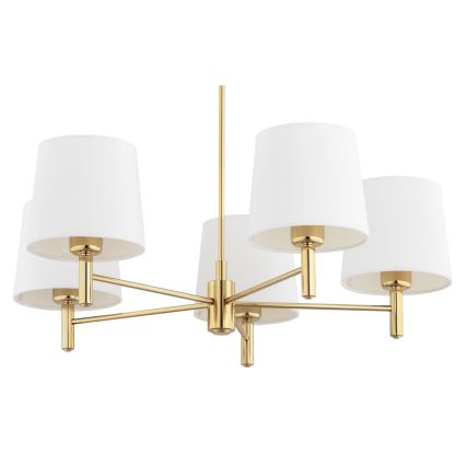 Brilagi - Suspension sur tige MONTE 5xE27/60W/230V crème/doré