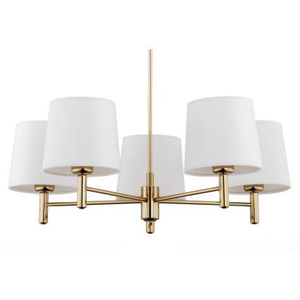Brilagi - Suspension sur tige MONTE 5xE27/60W/230V crème/doré