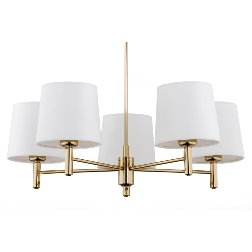Brilagi - Suspension sur tige MONTE 5xE27/60W/230V crème/doré