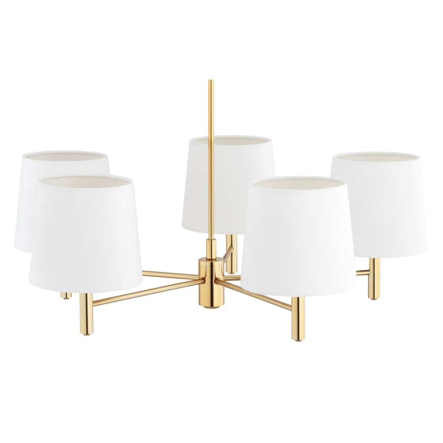 Brilagi - Suspension sur tige MONTE 5xE27/60W/230V crème/doré