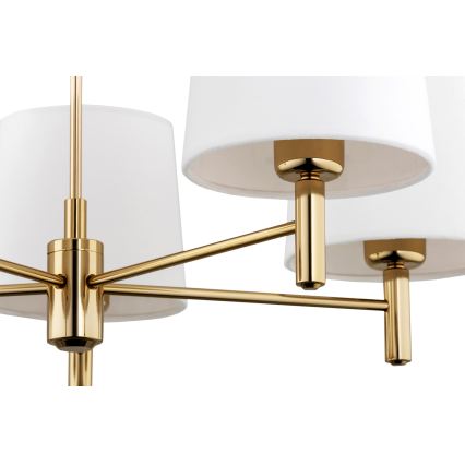 Brilagi - Suspension sur tige MONTE 5xE27/60W/230V crème/doré