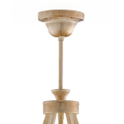 Brilagi - Suspension sur tige SAPHIRE 5xE27/15W/230V Ø 66 cm crème/doré/patine
