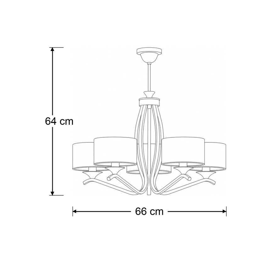 Brilagi - Suspension sur tige SAPHIRE 5xE27/15W/230V Ø 66 cm crème/doré/patine
