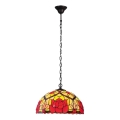 Brilagi - suspension Tiffany en vitrail sur chaîne GARLAN 2xE27/60W/230V