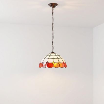 Brilagi - Suspension Tiffany en vitrail sur chaîne SIENNA 1xE27/60W/230V Ø 40 cm