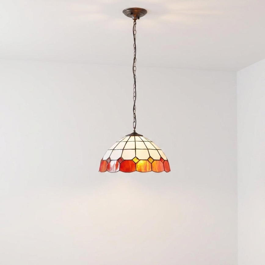 Brilagi - Suspension Tiffany en vitrail sur chaîne SIENNA 1xE27/60W/230V Ø 40 cm