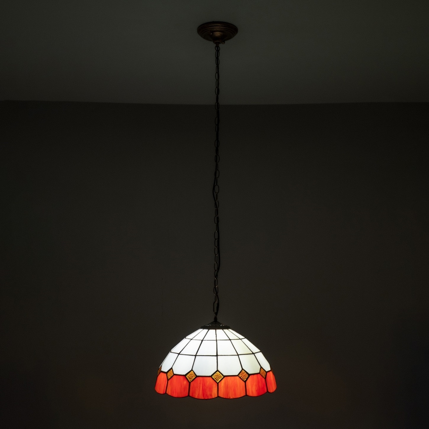Brilagi - Suspension Tiffany en vitrail sur chaîne SIENNA 1xE27/60W/230V Ø 40 cm