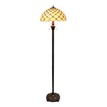 BRILAGI - Tiffany lampadaire en vitrail IVORY SMOOTH 2xE27/60W/230V