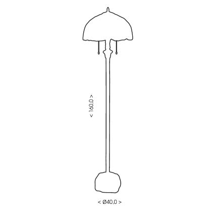 BRILAGI - Tiffany lampadaire en vitrail IVORY SMOOTH 2xE27/60W/230V