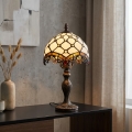 Brilagi - Tiffany lampe de table en vitrail IVORY 1xE27/60W/230V