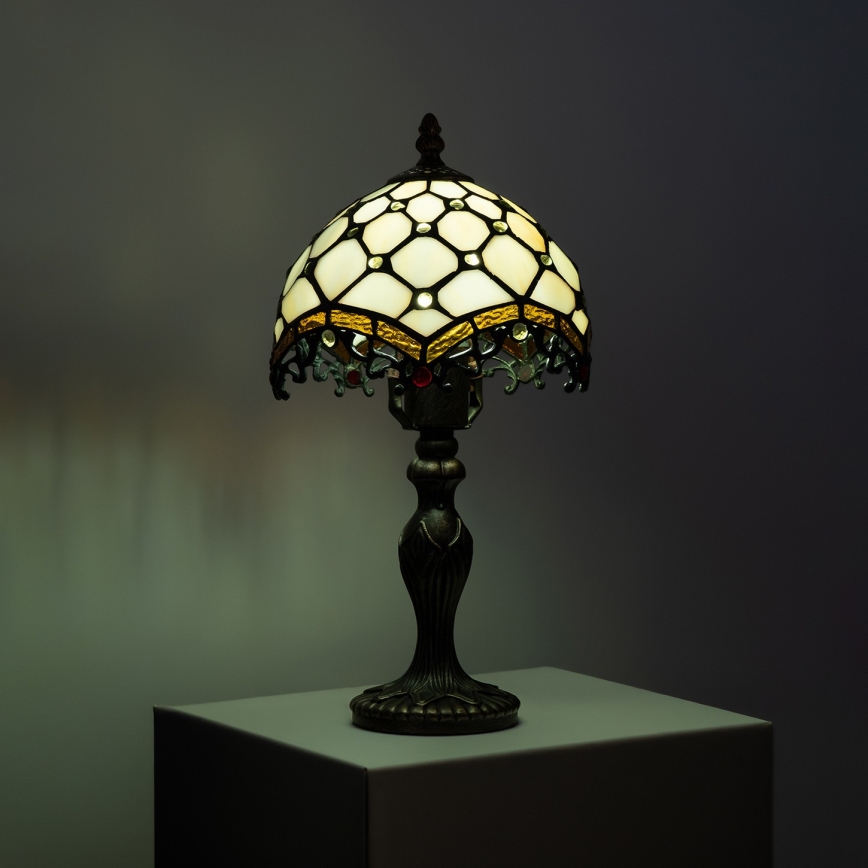 BRILAGI - Tiffany lampe de table en vitrail IVORY 1xE27/60W/230V