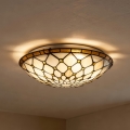 Brilagi - Tiffany plafonnier en vitrail IVORY 2xE27/60W/230V Ø 40 cm
