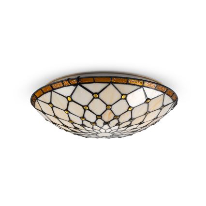 BRILAGI - Tiffany plafonnier en vitrail IVORY 2xE27/60W/230V Ø 40 cm