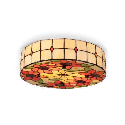 BRILAGI - Tiffany plafonnier en vitrail SUNFLOWER 2xE27/60W/230V Ø 40 cm