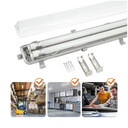 Brilagi - Tube fluorescent industriel LED OPTIMA T8 2xG13/18W/230V 4000K IP65 128 cm