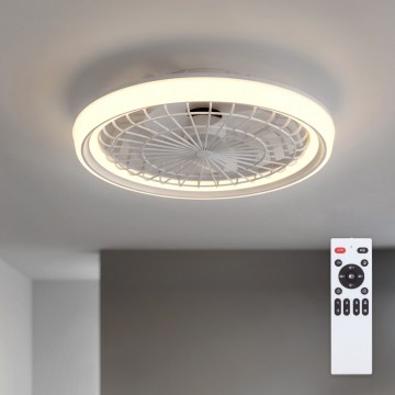 Brilagi - Ventilateur de plafond à LED à intensité variable 40W/230V Ø 48 cm blanc + télécommande
