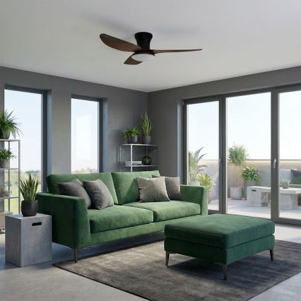 Brilagi - Ventilateur de plafond LED à intensité variable LED/38W/230V 100 cm noir/marron + télécommande