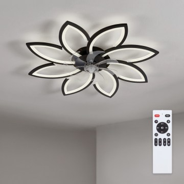 Brilagi - ventilateur de plafond dimmable à LED/43W/230V Ø 90 cm noir + télécommande