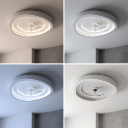 Brilagi - ventilateur de plafond LED dimmable LED/80W/230V Ø 50 cm blanc + télécommande