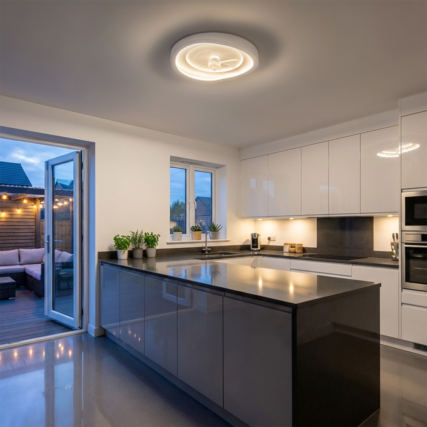 Brilagi - ventilateur de plafond LED dimmable LED/80W/230V Ø 50 cm blanc + télécommande