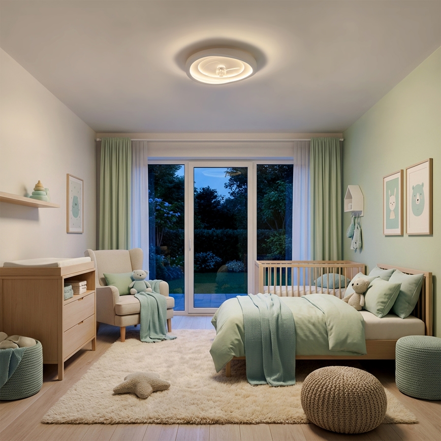 Brilagi - ventilateur de plafond LED dimmable LED/80W/230V Ø 50 cm blanc + télécommande