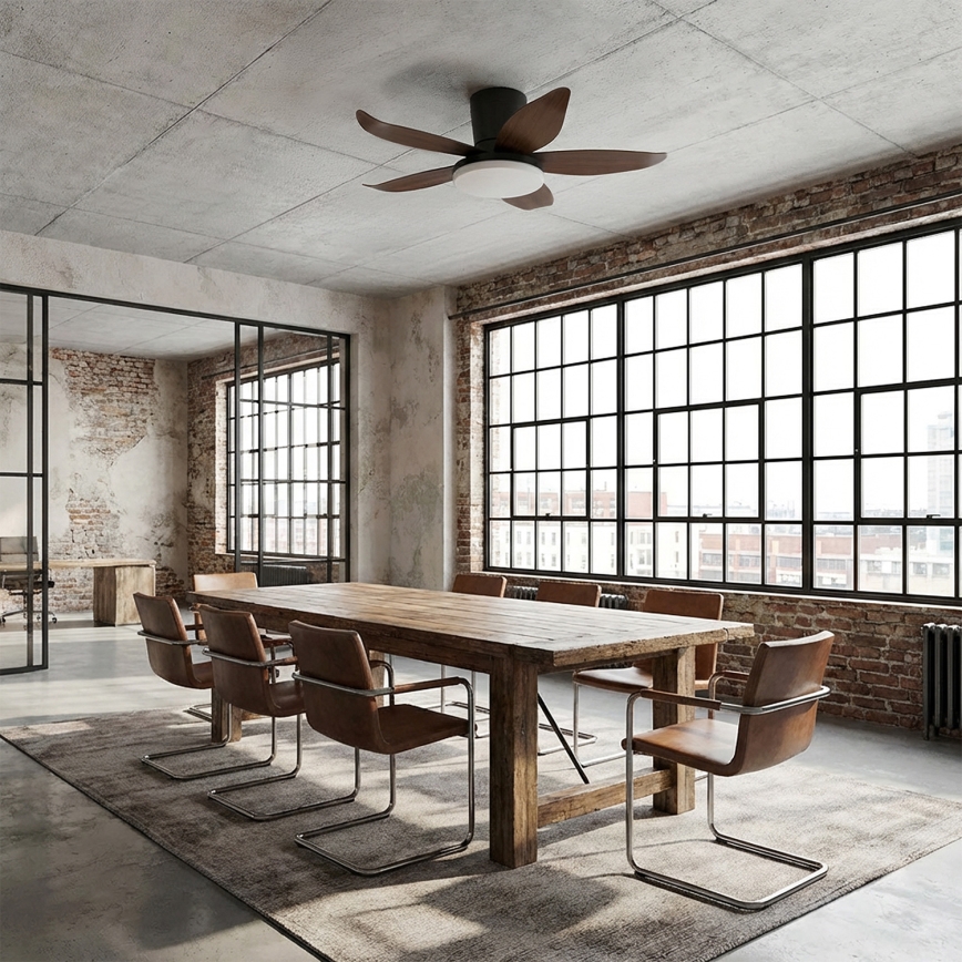 Brilagi - Ventilateur de plafond LED dimmable LED/32W/230V 95 cm noir/marron + télécommande