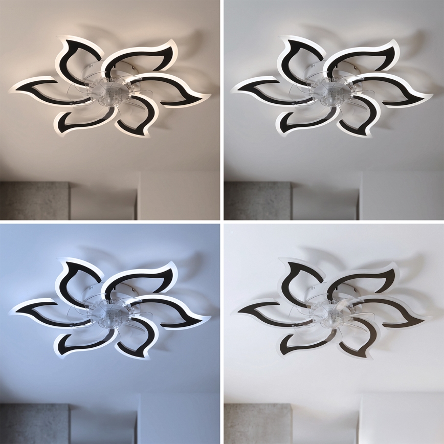 Brilagi - ventilateur de plafond LED dimmable, 34W/230V, 3000-6500K, Ø 83 cm, noir + télécommande