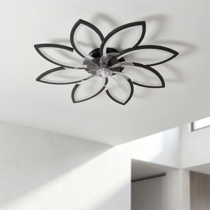 Brilagi - ventilateur de plafond dimmable à LED/43W/230V Ø 90 cm noir + télécommande