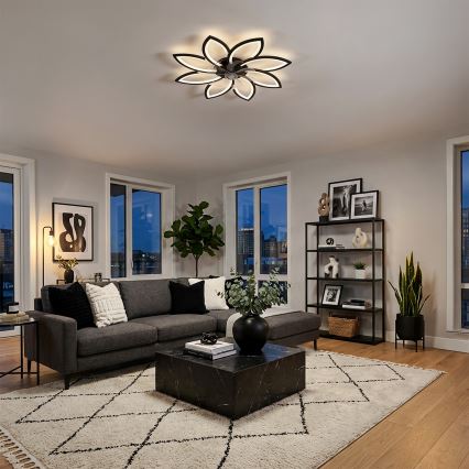 Brilagi - ventilateur de plafond dimmable à LED/43W/230V Ø 90 cm noir + télécommande