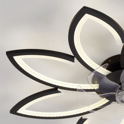 Brilagi - ventilateur de plafond dimmable à LED/43W/230V Ø 90 cm noir + télécommande