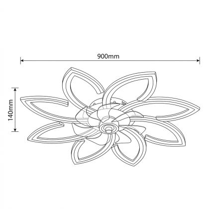 Brilagi - ventilateur de plafond dimmable à LED/43W/230V Ø 90 cm noir + télécommande