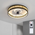 BRILAGI - Ventilateur de plafond LED à intensité variable LED/34W/230V 3000-6500K Ø 50 cm noir/doré + télécommande