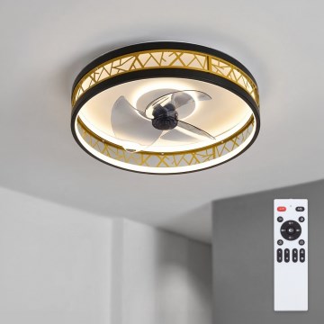 Brilagi - Ventilateur de plafond LED à intensité variable LED/34W/230V 3000-6500K Ø 50 cm noir/doré + télécommande