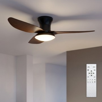 Brilagi - Ventilateur de plafond LED à intensité variable LED/38W/230V 100 cm noir/marron + télécommande