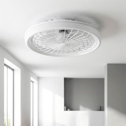 Brilagi - Ventilateur de plafond LED dimmable, 40W/230V, 3000-6500K, Ø 48 cm, blanc + télécommande