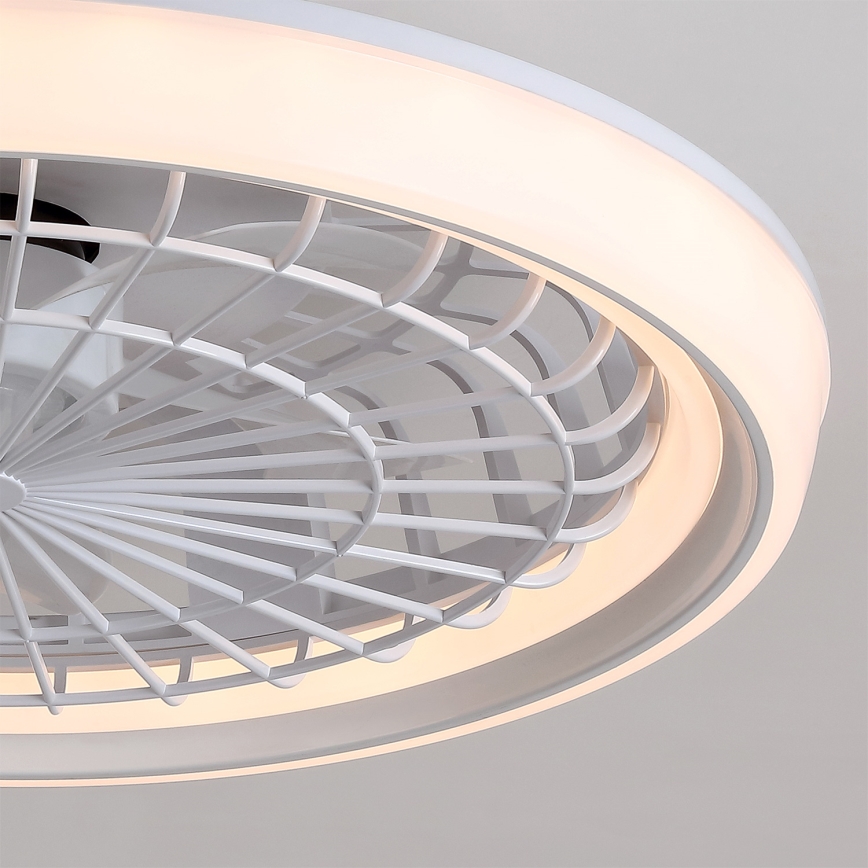 Brilagi - Ventilateur de plafond LED dimmable, 40W/230V, 3000-6500K, Ø 48 cm, blanc + télécommande