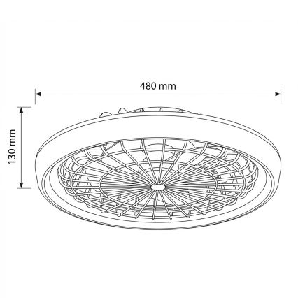 Brilagi - Ventilateur de plafond LED dimmable, 40W/230V, 3000-6500K, Ø 48 cm, blanc + télécommande
