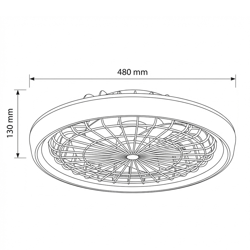 Brilagi - Ventilateur de plafond LED dimmable, 40W/230V, 3000-6500K, Ø 48 cm, blanc + télécommande