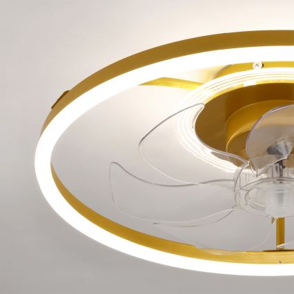 Brilagi - Ventilateur de plafond dimmable LED/66W/230V 55 cm blanc/doré + télécommande