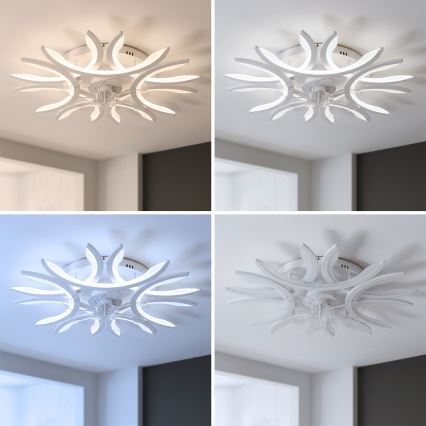 Brilagi - Ventilateur de plafond LED à intensité variable LED/70W/230V Ø 76 cm blanc + télécommande