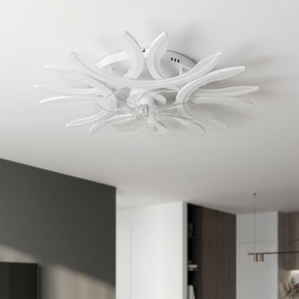 Brilagi - Ventilateur de plafond LED à intensité variable LED/70W/230V Ø 76 cm blanc + télécommande