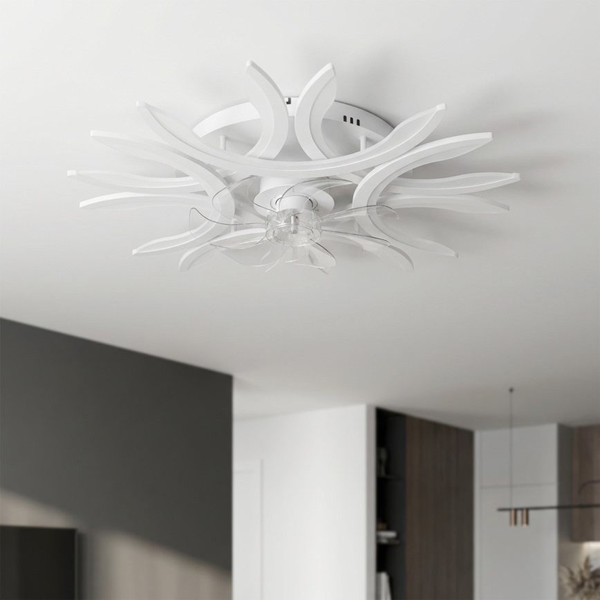 Brilagi - Ventilateur de plafond LED à intensité variable LED/70W/230V Ø 76 cm blanc + télécommande