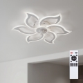 Brilagi - Ventilateur de plafond LED avec variateur d'intensité, 34 W, 230 V, Ø 83 cm, blanc + télécommande