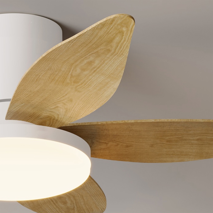 Brilagi - Ventilateur de plafond LED dimmable LED/32W/230V 95 cm blanc/marron + télécommande